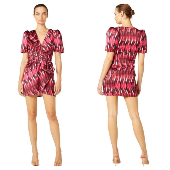 MISA Amina Wrap Mini Dress Size Xs - Picture 1 of 8